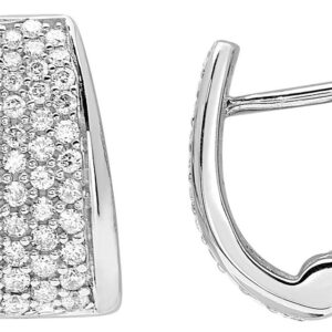 Boucles d'oreilles Créoles Or Blanc 18k Diamant 0.55ct GH P1