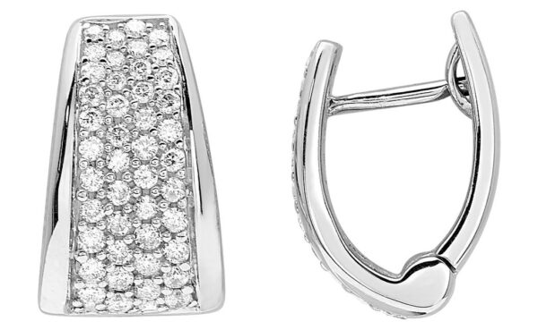 Boucles d'oreilles Créoles Or Blanc 18k Diamant 0.55ct GH P1