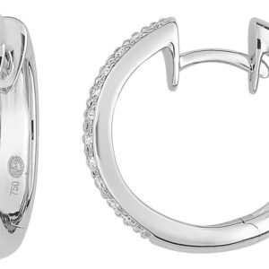 Boucles d'oreilles Créoles Or Blanc 18k Diamant 0.26ct GH P1P2