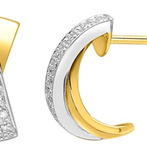 Boucles d'oreilles Créoles Or 18k Diamant 0.16ct GH SI