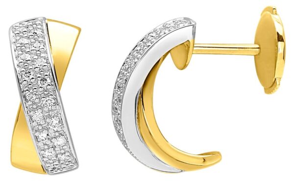 Boucles d'oreilles Créoles Or 18k Diamant 0.16ct GH SI