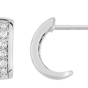 Boucles d'oreilles Créoles Or Blanc 18k Diamant 0.44ct GH P1