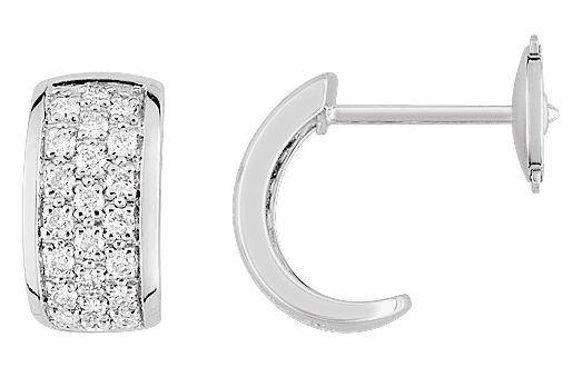 Boucles d'oreilles Créoles Or Blanc 18k Diamant 0.44ct GH P1