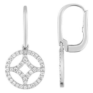 Boucles d'oreilles Dormeuses Or Blanc 18k Diamant 0.39ct GH SI