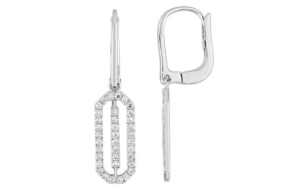 Boucles d'oreilles Dormeuses Or Blanc 18k Diamant 0.36ct GH SI