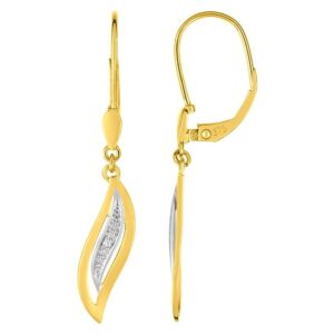 Boucles d'oreilles Dormeuses Or Rhodié Diamant 0.01ct GH P2