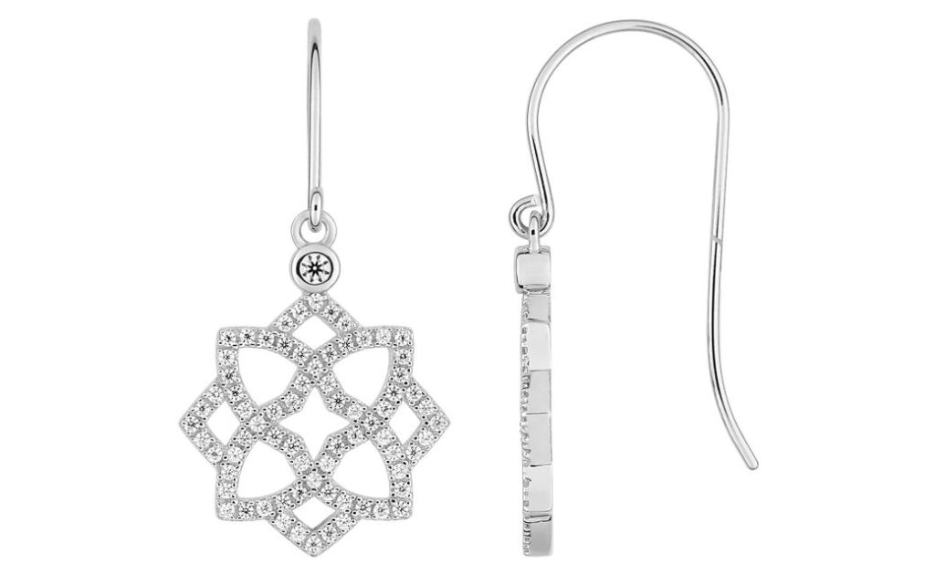 Boucles d'oreilles Or Blanc 18k Diamant 0.47ct GH P1P2