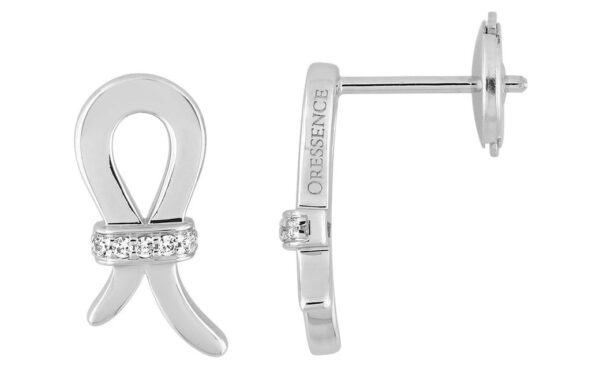 Boucles d'oreilles Or Blanc 18k Diamant 0.04ct