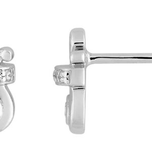 Boucles d'oreilles Or Blanc 18k Diamant 0.08ct GH SI