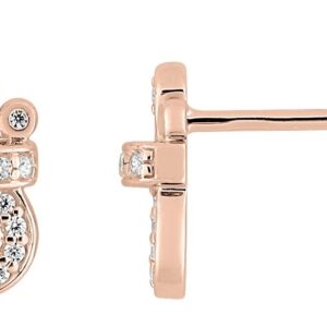 Boucles d'oreilles Or Rose 18k Diamant 0.1ct GH SI