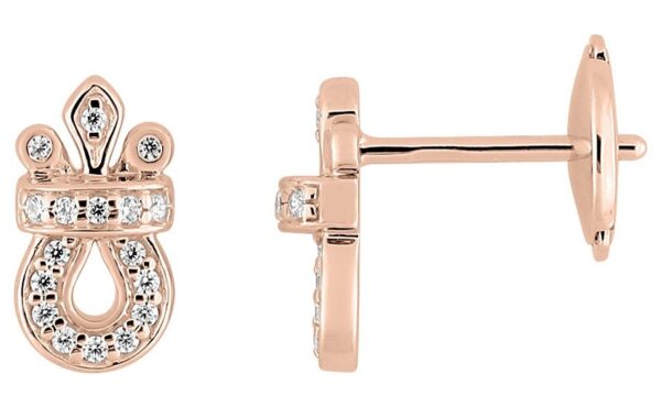 Boucles d'oreilles Or Rose 18k Diamant 0.1ct GH SI