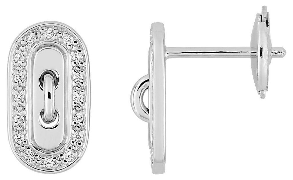 Boucles d'oreilles Or Blanc 18k Diamant 0.1ct GH SI