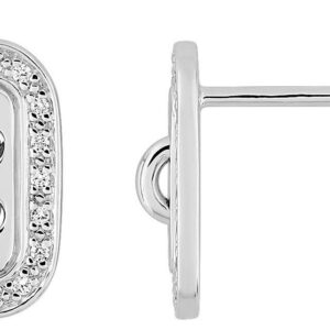 Boucles d'oreilles Or Blanc 18k Diamant 0.1ct GH SI