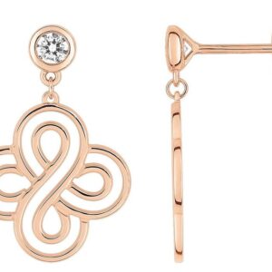 Boucles d'oreilles Or Rose 18k Diamant 0.2ct GH SI