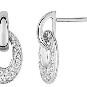 Boucles d'oreilles Pendantes Or Blanc 18k Diamant 0.31ct GH SI