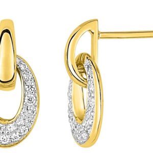 Boucles d'oreilles Pendantes Or 18k Rhodié Diamant 0.31ct GH SI