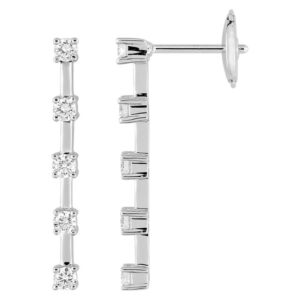 Boucles d'oreilles Pendantes Or Blanc 18k Diamant 0.3ct GH SI