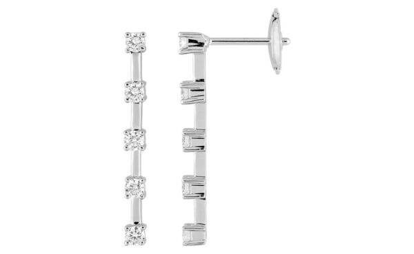 Boucles d'oreilles Pendantes Or Blanc 18k Diamant 0.3ct GH SI