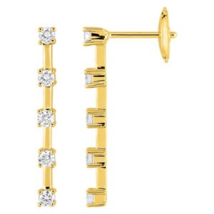 Boucles d'oreilles Pendantes Or 18k Diamant 0.3ct GH SI