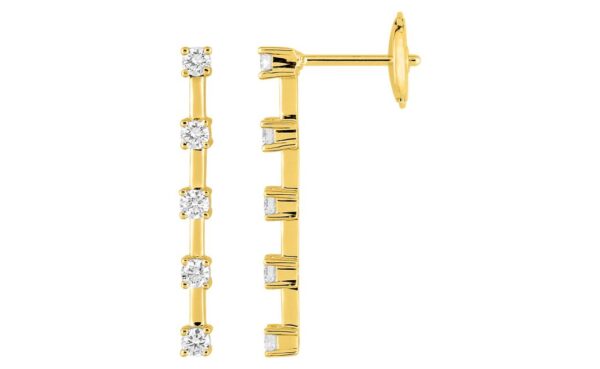 Boucles d'oreilles Pendantes Or 18k Diamant 0.3ct GH SI