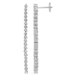 Boucles d'oreilles Pendantes Or Blanc 18k Diamant 0.84ct GH SI