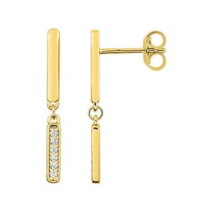 Boucles d'oreilles Pendantes Or 18k Diamant 0.06ct GH P1