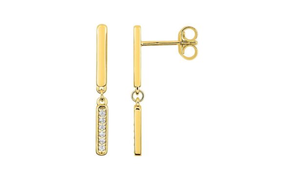 Boucles d'oreilles Pendantes Or 18k Diamant 0.06ct GH P1