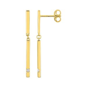 Boucles d'oreilles Pendantes Or 18k Diamant 0.03ct GH P1