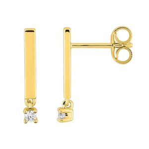 Boucles d'oreilles Pendantes Or 18k Diamant 0.04ct GH P1