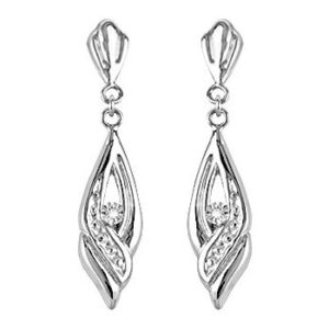 Boucles d'oreilles Pendantes Or Blanc Diamant