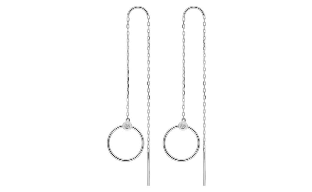 Boucles d'oreilles Pendantes Or Blanc Diamant GH P2P3