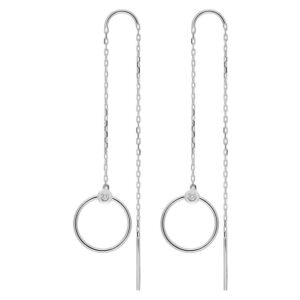 Boucles d'oreilles Pendantes Or Blanc Diamant GH P2P3