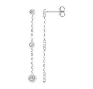 Boucles d'oreilles Pendantes Or Blanc 18k Diamant