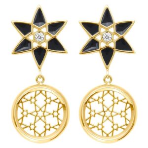 Boucles d'oreilles Pendantes Or 18k Diamant 0.06ct GH SI