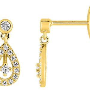 Boucles d'oreilles Pendantes Or 18k Diamant 0.19ct GH SI