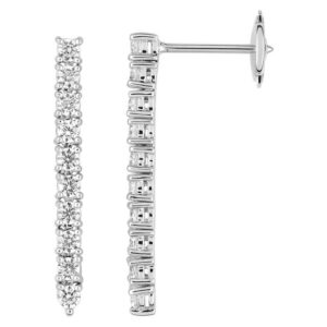 Boucles d'oreilles Pendantes Or Blanc 18k Diamant 0.8ct GH SI