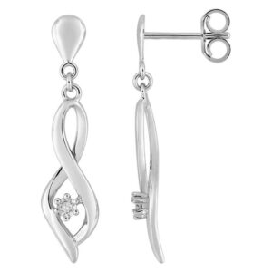 Boucles d'oreilles Pendantes Or Blanc Diamant GH P2