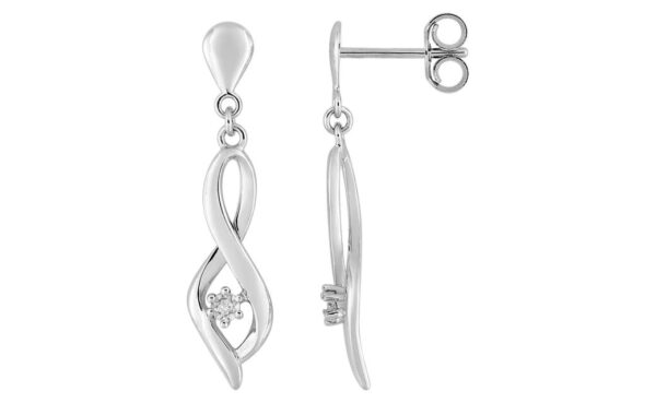 Boucles d'oreilles Pendantes Or Blanc Diamant GH P2