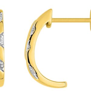 Boucles d'oreilles Pendantes Or 18k Rhodié Diamant 0.05ct GH P1