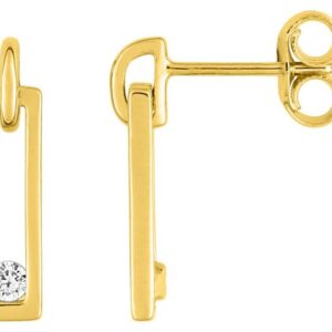 Boucles d'oreilles Pendantes Or 18k Diamant 0.06ct GH P1