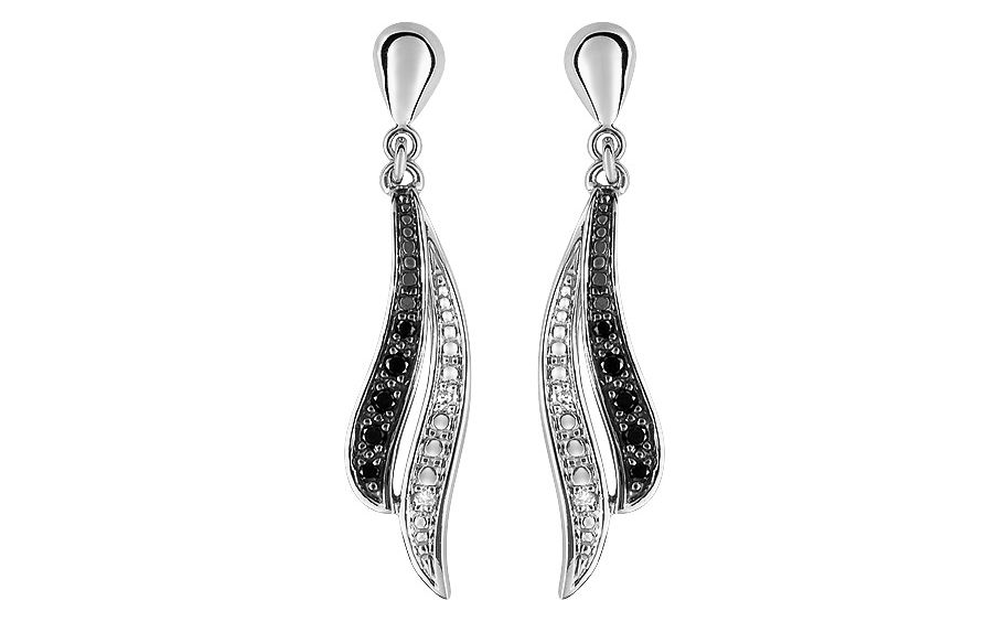 Boucles d'oreilles Pendantes Or Blanc 18k Diamant GH P1