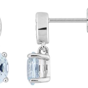 Boucles d'oreilles Pendantes Or Blanc Diamant 0.02ct GH P2