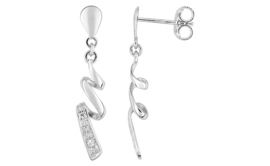 Boucles d'oreilles Or Blanc Diamant 0.01ct GH P2