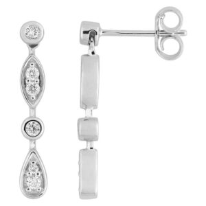 Boucles d'oreilles Or Blanc Diamant 0.15ct GH P2