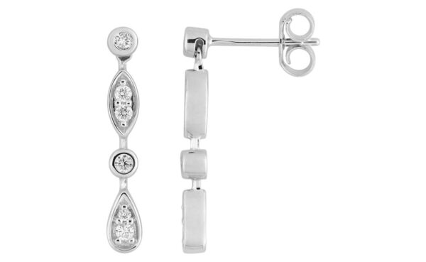 Boucles d'oreilles Or Blanc Diamant 0.15ct GH P2