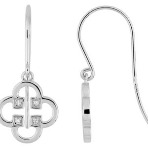 Boucles d'oreilles Or Blanc 18k Diamant 0.02ct GH P1P2