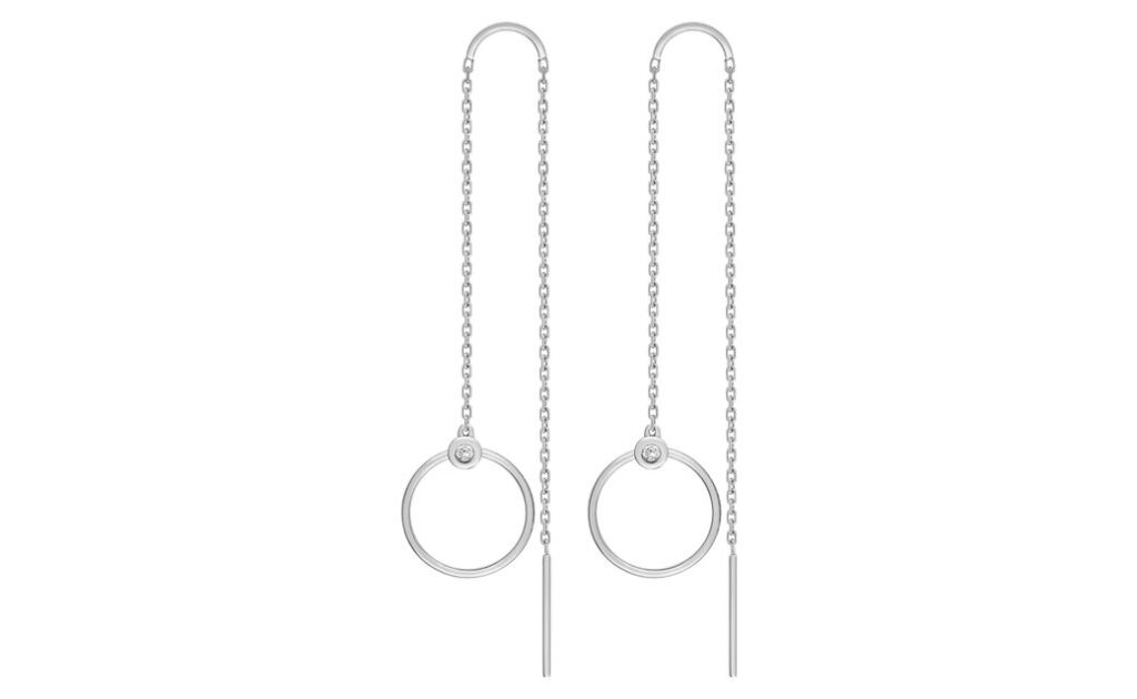 Boucles d'oreilles Or Blanc 18k Diamant GH P1