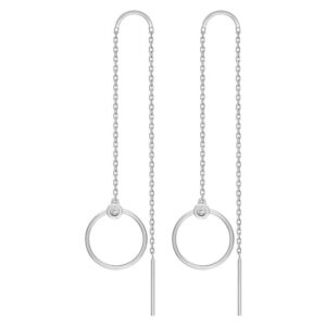 Boucles d'oreilles Or Blanc 18k Diamant GH P1