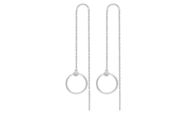 Boucles d'oreilles Or Blanc 18k Diamant GH P1