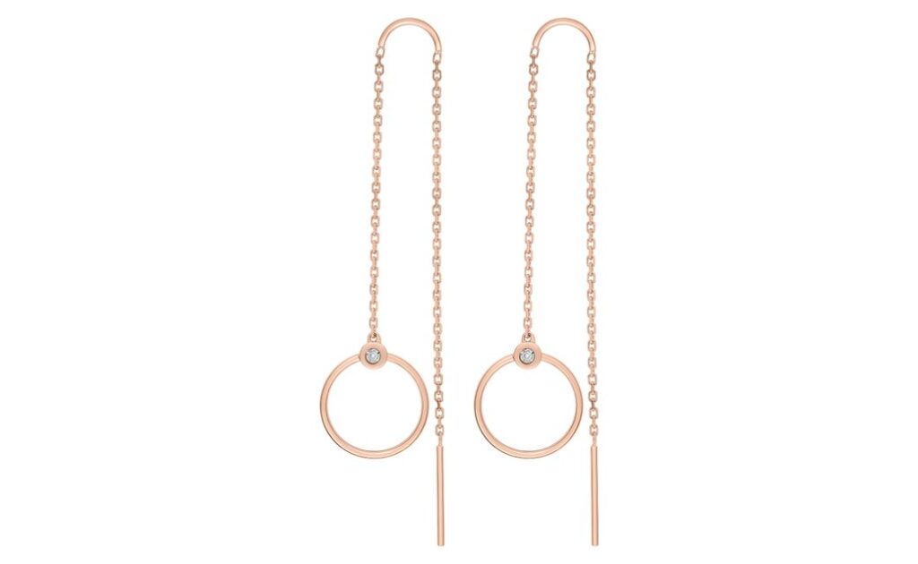 Boucles d'oreilles Or Rose et Blanc 18k Diamant GH P1